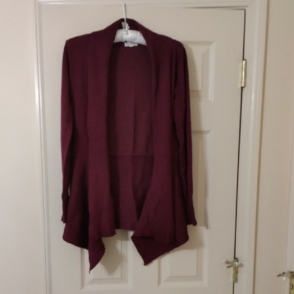 Sweaters - Women’s Open Front Maroon Cardigan Sweater